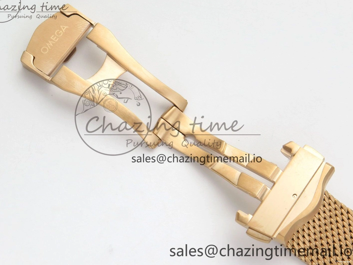 0226 Stylish Seamaster 300M Diver Rose Gold VSF 1:1 Best Edition Black Dial on Mesh Bracelet A 7662